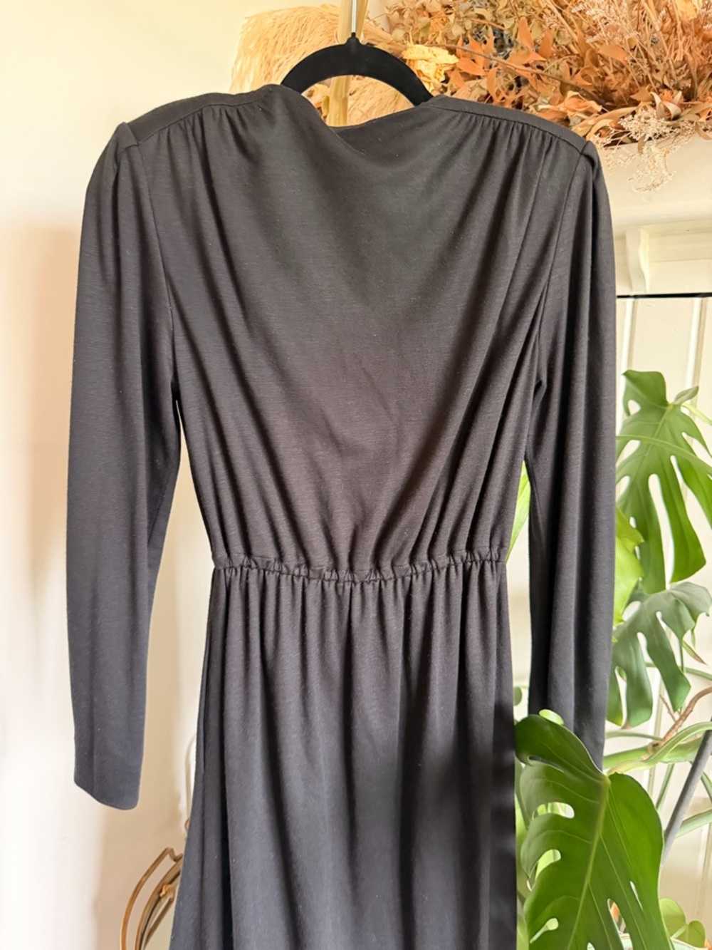 Dior Black Long-Sleeve V-Neck Wrap-Style Dress - Picture 6 of 6